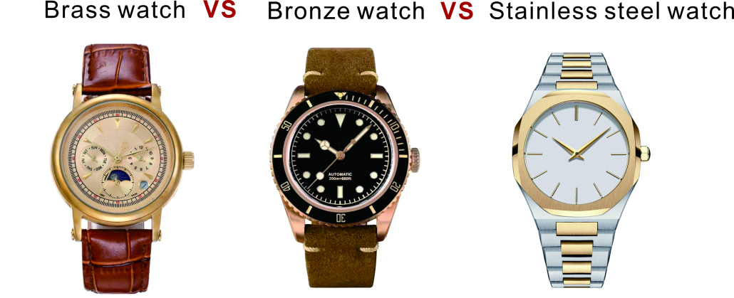 brass vs bronze vs stainless steel watch